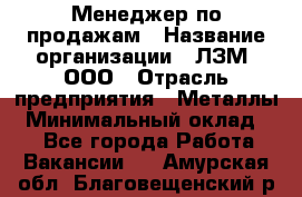 Менеджер по продажам › Название организации ­ ЛЗМ, ООО › Отрасль предприятия ­ Металлы › Минимальный оклад ­ 1 - Все города Работа » Вакансии   . Амурская обл.,Благовещенский р-н